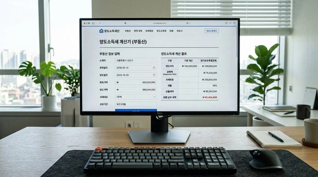규제지역 다주택자 양도세 계산기