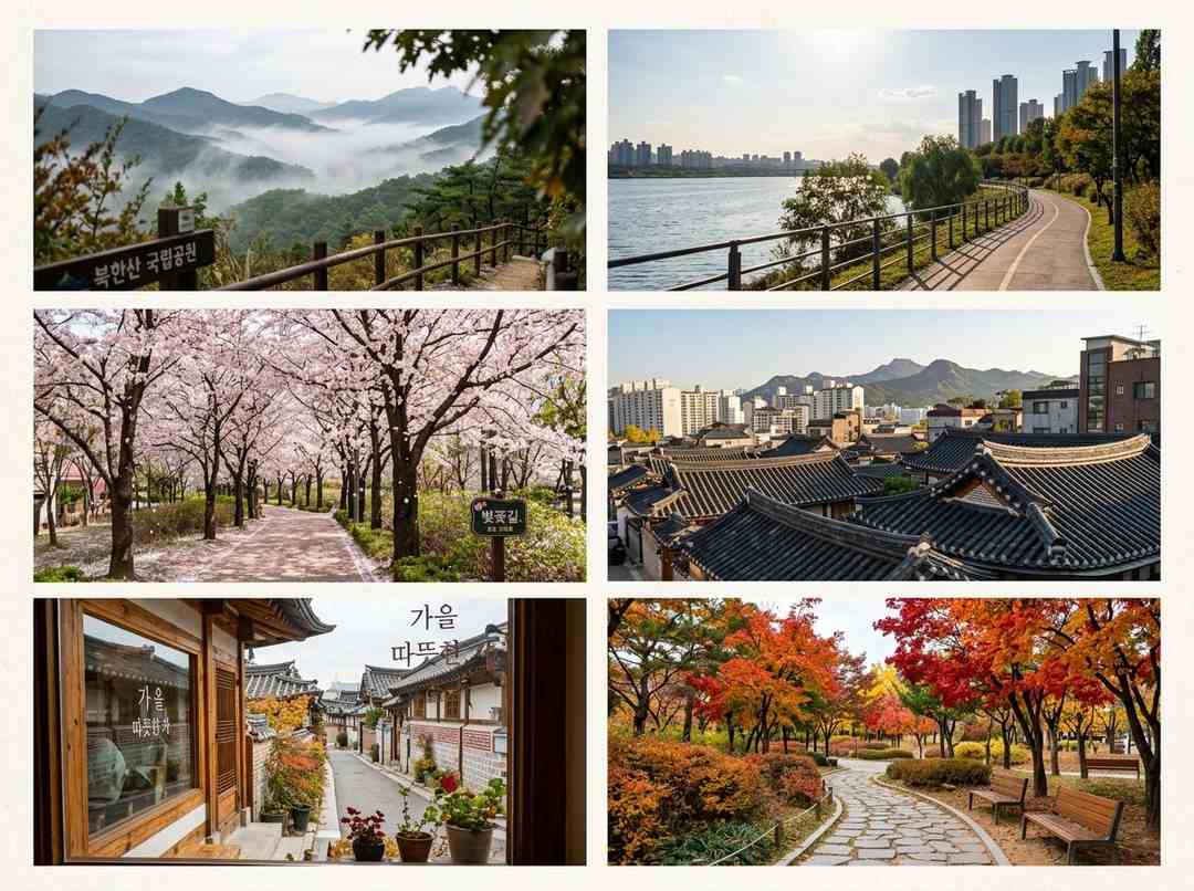 서울 근교 아름다운 풍경을 담은 몽타주 이미지