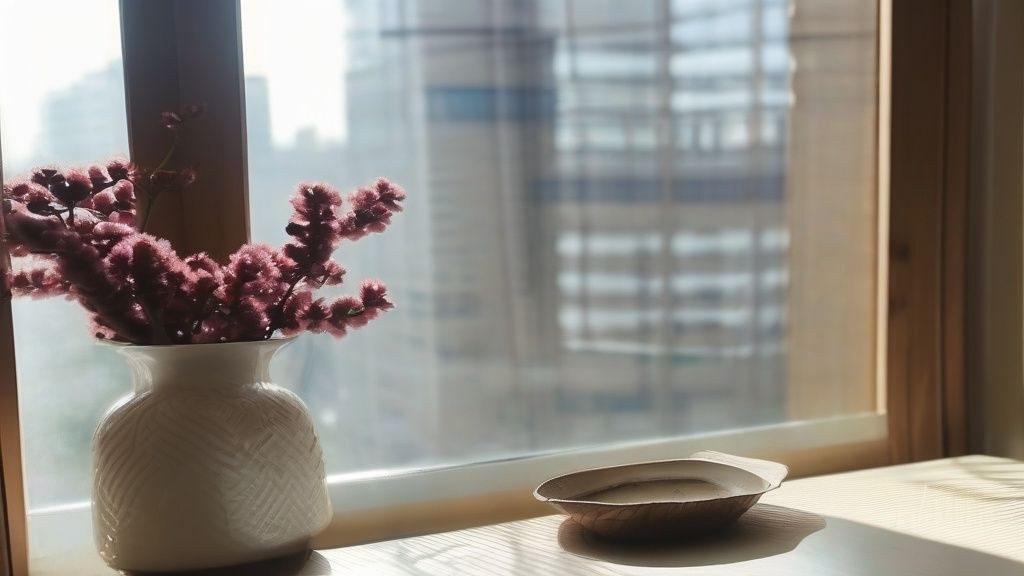 한국의 한 카페 테이블 위에 놓인 크루아상, 스콘, 따뜻한 라떼